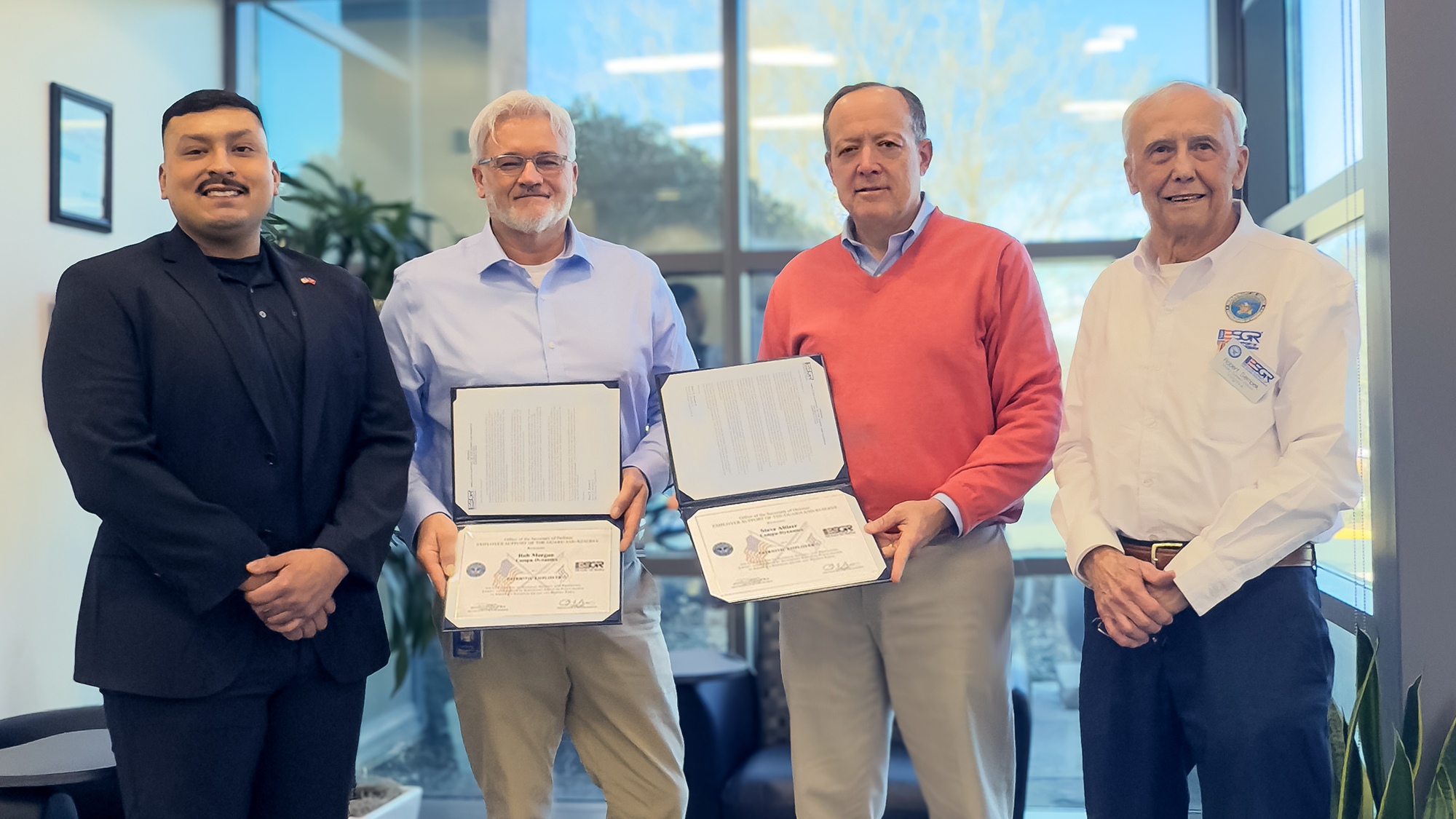 Compu Dynamics execs awarded the department of defense employer patriot award