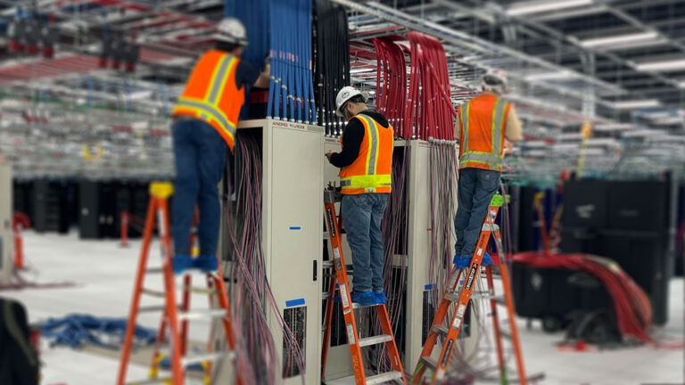 Data center infrastructure refresh Compu Dynamics team installing data center RPP