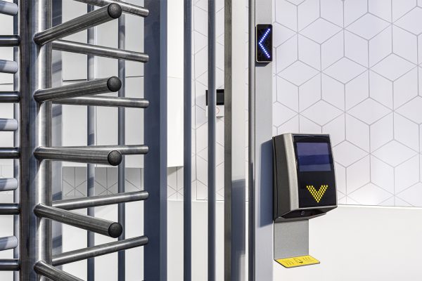 Turnstile security gate with cardkey reader