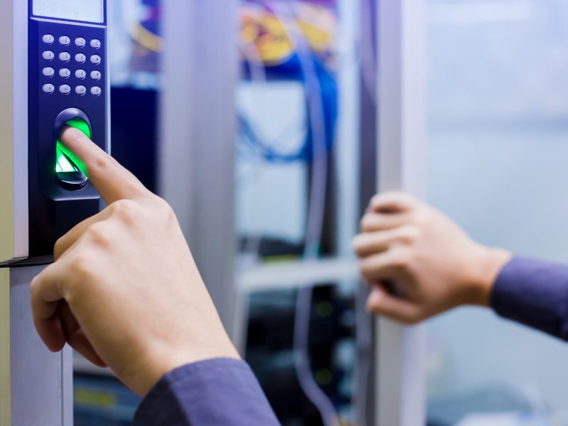 Staff push down electronic control machine with finger scan to access the door of control room or data center. Staff push down electronic control machine with finger scan to access the door of control room or data center.
